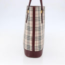 BURBERRY Nova Check Tote Bag Canvas Beige Gold Auth ep11287-3