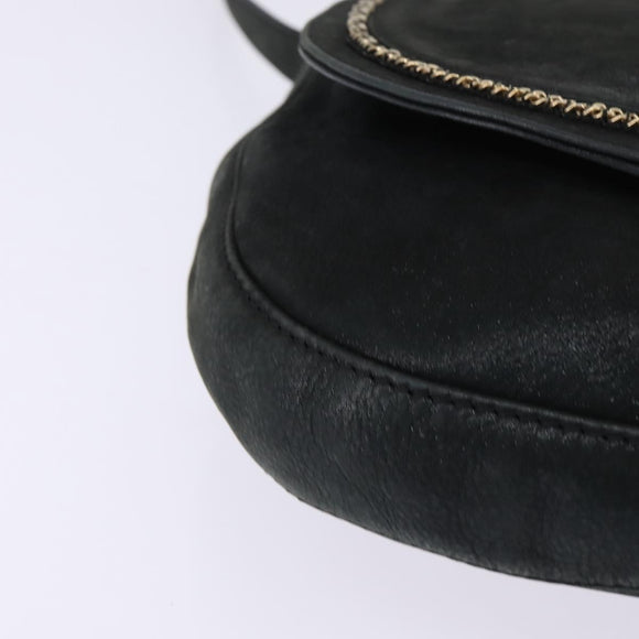 FENDI Shoulder Bag polyester Black Gold Auth ep11289