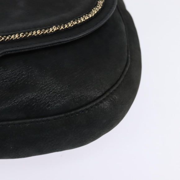 FENDI Shoulder Bag polyester Black Gold Auth ep11289