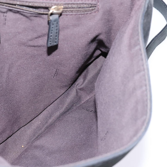 FENDI Shoulder Bag polyester Black Gold Auth ep11289