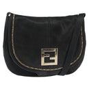 FENDI Shoulder Bag polyester Black Gold Auth ep11289-1