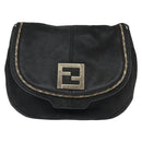 FENDI Shoulder Bag polyester Black Gold Auth ep11289-13