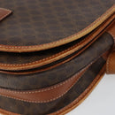 CELINE Macadam Canvas Shoulder Bag PVC Leather Brown Gold Auth ep11291-15