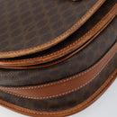 CELINE Macadam Canvas Shoulder Bag PVC Leather Brown Gold Auth ep11291-16