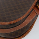 CELINE Macadam Canvas Shoulder Bag PVC Leather Brown Gold Auth ep11291-17