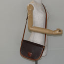 CELINE Macadam Canvas Shoulder Bag PVC Leather Brown Gold Auth ep11291-23