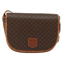 CELINE Macadam Canvas Shoulder Bag PVC Leather Brown Gold Auth ep11291-13