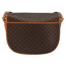 CELINE Macadam Canvas Shoulder Bag PVC Leather Brown Gold Auth ep11291-2