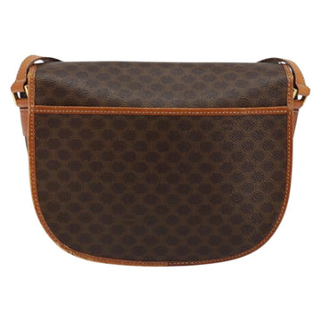 CELINE Macadam Canvas Shoulder Bag PVC Leather Brown Gold Auth ep11291 - 0