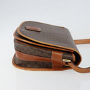 CELINE Macadam Canvas Shoulder Bag PVC Leather Brown Gold Auth ep11291-3