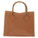 GUCCI Bamboo Hand Bag Leather Brown Gold 002 2853 0260 0 Auth ep11300-2