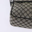 CELINE Macadam Canvas Shoulder Bag Navy Gold Auth ep11305-9