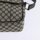 CELINE Macadam Canvas Shoulder Bag Navy Gold Auth ep11305-15