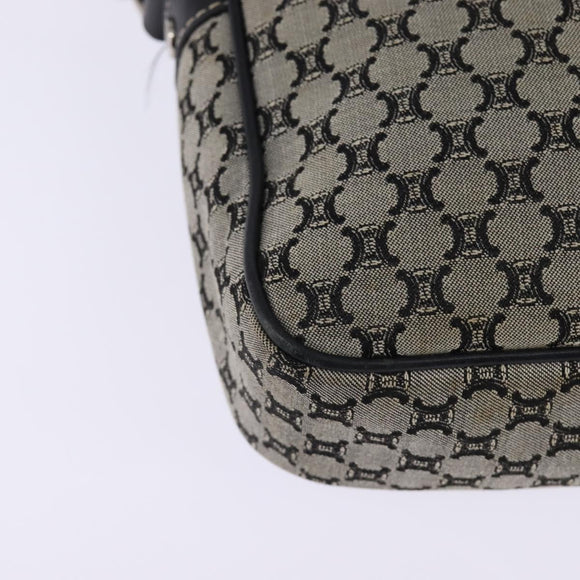 CELINE Macadam Canvas Shoulder Bag Navy Gold Auth ep11305