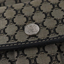 CELINE Macadam Canvas Shoulder Bag Navy Gold Auth ep11305-10