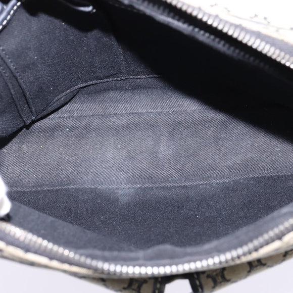 CELINE Macadam Canvas Shoulder Bag Navy Gold Auth ep11305