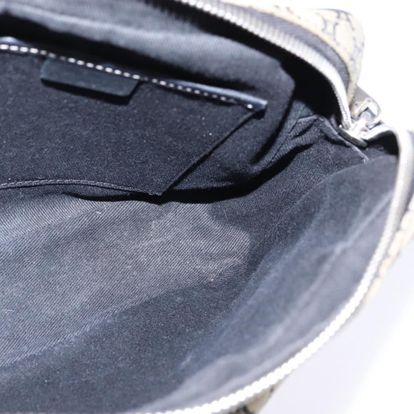 CELINE Macadam Canvas Shoulder Bag Navy Gold Auth ep11305