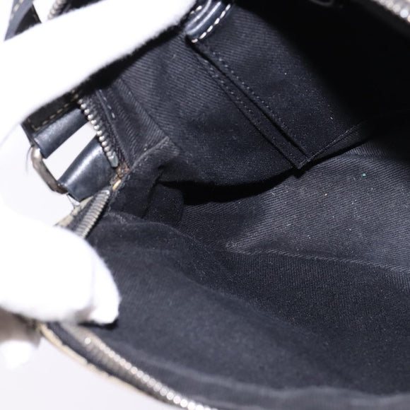 CELINE Macadam Canvas Shoulder Bag Navy Gold Auth ep11305