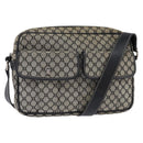 CELINE Macadam Canvas Shoulder Bag Navy Gold Auth ep11305-1