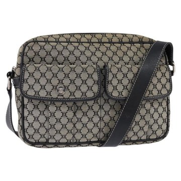 CELINE Macadam Canvas Shoulder Bag Navy Gold Auth ep11305