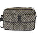 CELINE Macadam Canvas Shoulder Bag Navy Gold Auth ep11305-13