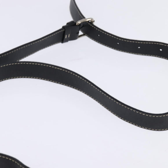 CELINE Macadam Canvas Shoulder Bag Navy Gold Auth ep11305