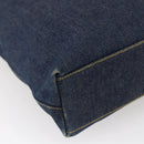 Christian Dior Maris Pearl Tote Bag Denim Navy Auth ep11309-16