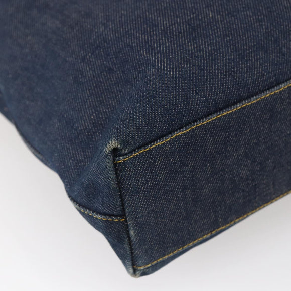 Christian Dior Maris Pearl Tote Bag Denim Navy Auth ep11309