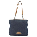 Christian Dior Maris Pearl Tote Bag Denim Navy Auth ep11309-13