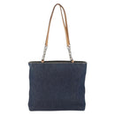 Christian Dior Maris Pearl Tote Bag Denim Navy Auth ep11309-2