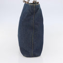 Christian Dior Maris Pearl Tote Bag Denim Navy Auth ep11309-4