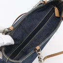 Christian Dior Maris Pearl Tote Bag Denim Navy Auth ep11309-6