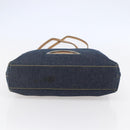 Christian Dior Maris Pearl Tote Bag Denim Navy Auth ep11309-5