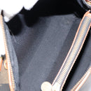 FENDI Pecan Canvas Hand Bag PVC Brown Gold Auth ep11310-11