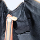 FENDI Pecan Canvas Hand Bag PVC Brown Gold Auth ep11310-20