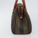 FENDI Pecan Canvas Hand Bag PVC Brown Gold Auth ep11310-4