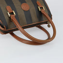 FENDI Pecan Canvas Hand Bag PVC Brown Gold Auth ep11310-7