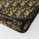 Christian Dior Trotter Canvas Clutch Bag Navy Gold Auth ep11315-14