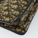 Christian Dior Trotter Canvas Clutch Bag Navy Gold Auth ep11315-15