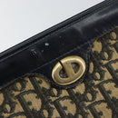 Christian Dior Trotter Canvas Clutch Bag Navy Gold Auth ep11315-9