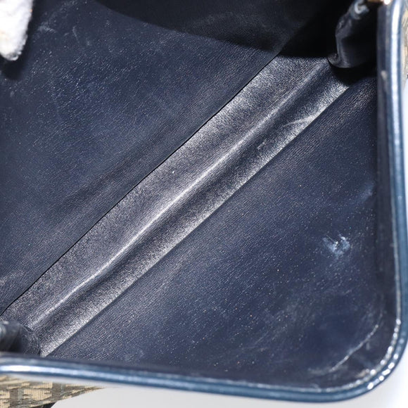 Christian Dior Trotter Canvas Clutch Bag Navy Gold Auth ep11315