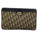 Christian Dior Trotter Canvas Clutch Bag Navy Gold Auth ep11315-13