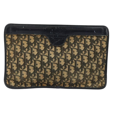 Christian Dior Trotter Canvas Clutch Bag Navy Gold Auth ep11315 - 0