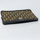 Christian Dior Trotter Canvas Clutch Bag Navy Gold Auth ep11315-5