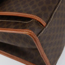 CELINE Macadam Canvas Tote Bag PVC Leather Brown Gold Auth ep11322-14