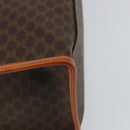 CELINE Macadam Canvas Tote Bag PVC Leather Brown Gold Auth ep11322-16