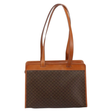 CELINE Macadam Canvas Tote Bag PVC Leather Brown Gold Auth ep11322 - 0