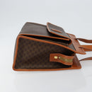 CELINE Macadam Canvas Tote Bag PVC Leather Brown Gold Auth ep11322-3