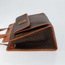 CELINE Macadam Canvas Tote Bag PVC Leather Brown Gold Auth ep11322-4