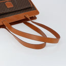 CELINE Macadam Canvas Tote Bag PVC Leather Brown Gold Auth ep11322-7